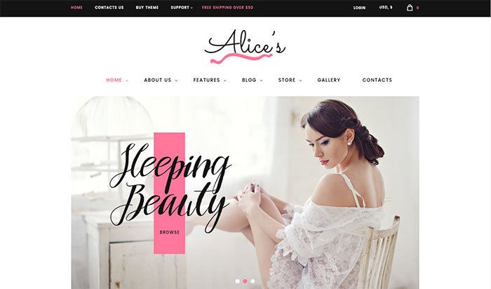 Alice's Lingerie - Fashion Store WordPress Theme