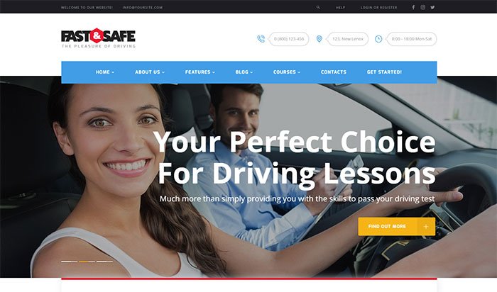 Fast&Safe - Driving School WordPress Theme