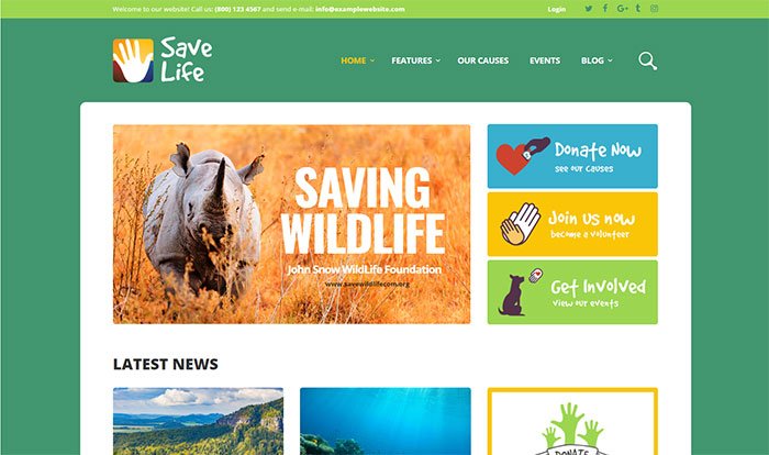 Save Life - Non-Profit Organization WordPress Theme