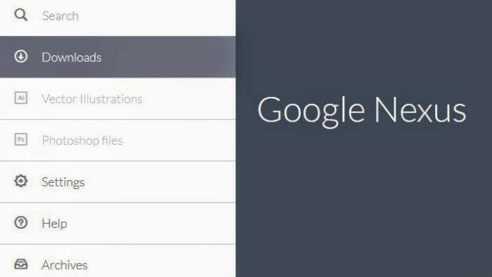 Google Nexus Website Menu