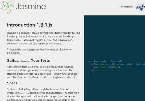 Jasmine ~ 43 Useful and Time Saving Web Development Kits and Frameworks