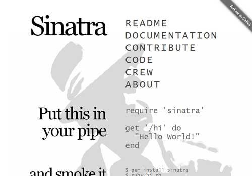 Sinatra ~ 43 Useful and Time Saving Web Development Kits and Frameworks