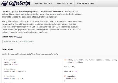 CoffeeScript ~ 43 Useful and Time Saving Web Development Kits and Frameworks